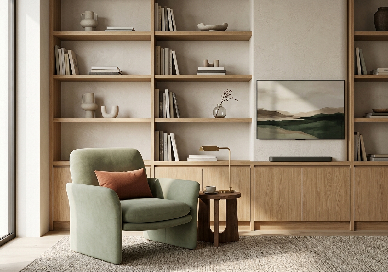تصميم داخلي معاصر بألوان طبيعية